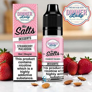 Dinner Lady Bar Salts Strawberry Macaroon 20mg 10ml