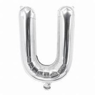 3D Ballon lettre U  argent  - Décoration Anniversaire