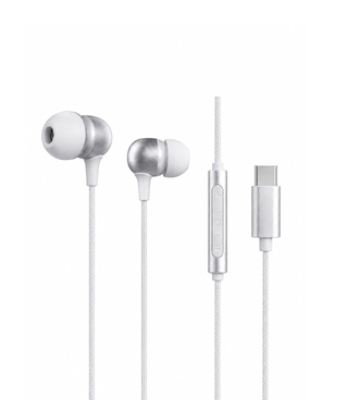 Casque filaire USB-C blanc avec micro
