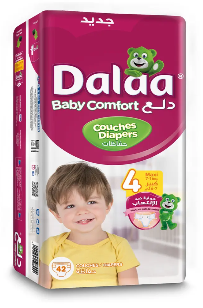 Dalaa Couches Taille 4 Maxi (7-16 kg) – 42 Couches