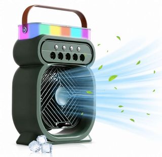 Mini Climatiseur Portable,Éclairage LED Multicolore et Réservoir pour Refroidissement à Eau/Glace