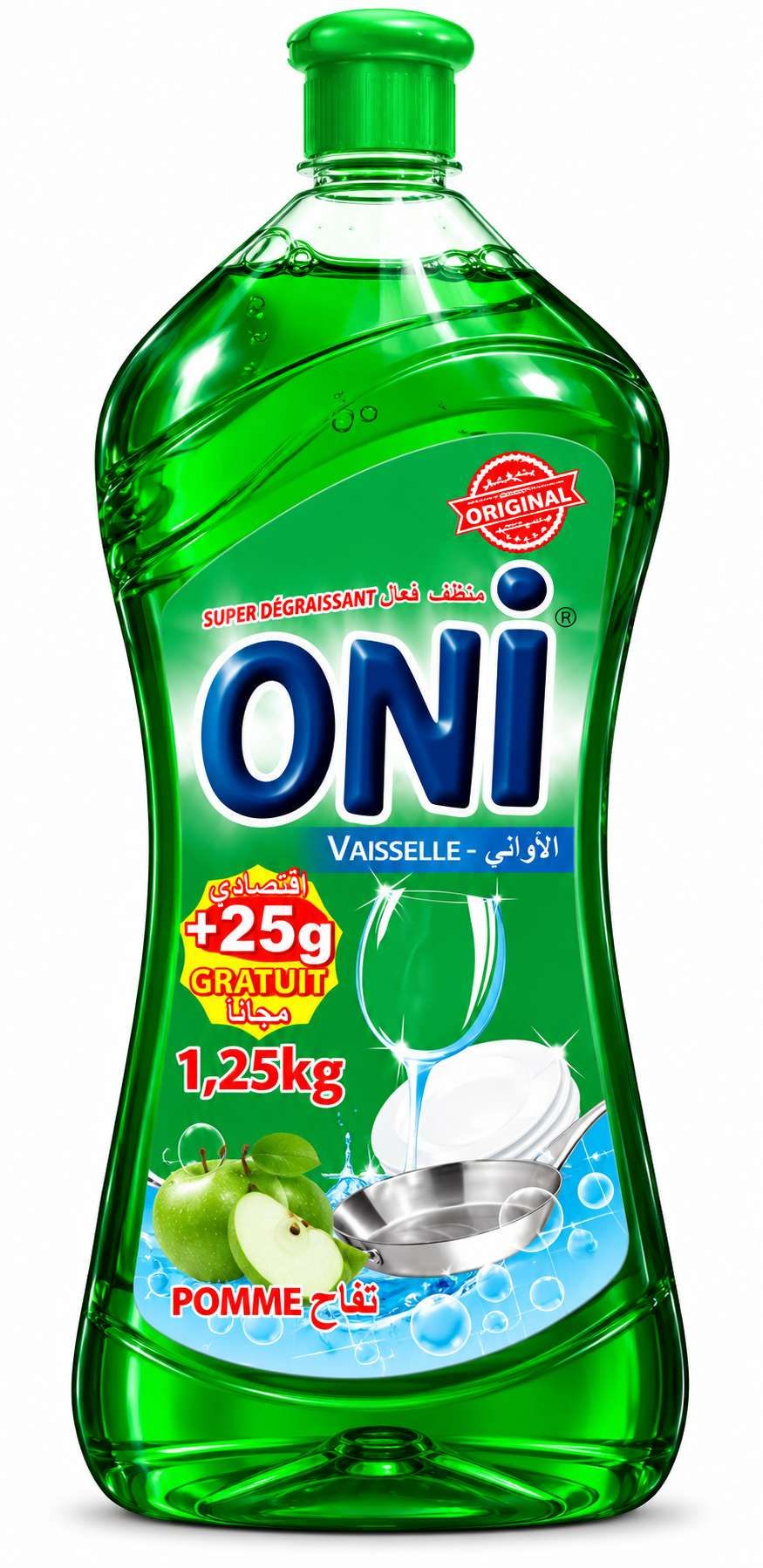 Oni Liquide Vaisselle Super Dégraissant Pomme – 1,25 kg