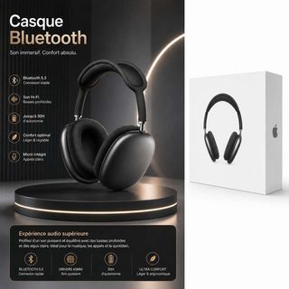Casque Bluetooth Sans Fil – Son Hi-Fi & Confort Premium