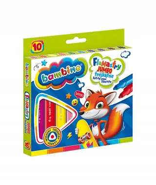 Flamastry trójkątne Jumbo 10 kolorów