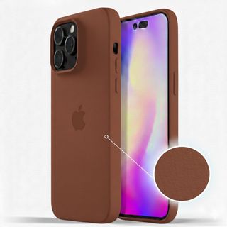 Coque en cuir pour iPhone 14 Pro – Marron Classique