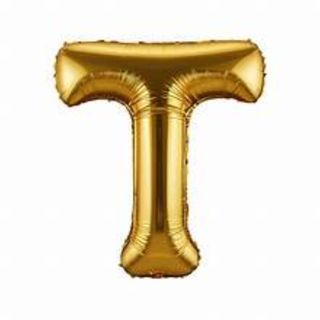 3D Ballon lettre T GOLD - Décoration Anniversaire