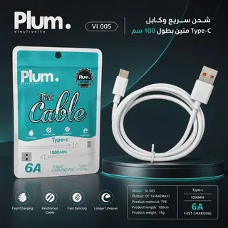 Câble Type-C Plum VI 005 Charge Rapide 6A (1m)