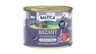 BALTICA Kot dorosły bażant 185g dla kotów z nadwagą i sterylizowanych