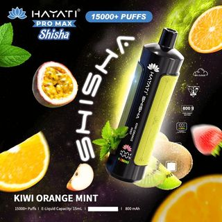 HAYATI Pro Max Shisha 15000 Puffs 0,5 % -5Mg - Kiwi Orange Mint