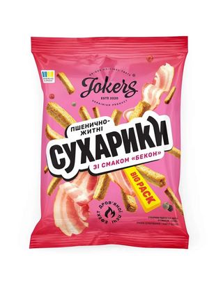 Сухарики JokerS пшенично-житні зі смаком бекону 100г
