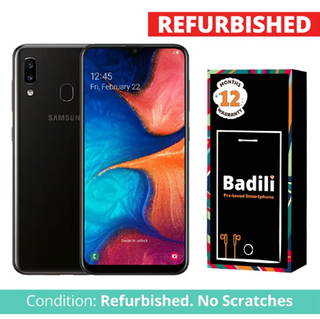 Samsung Galaxy A20 Black Refurbished Phone