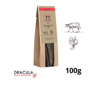 77 Seven Seven George VI+ Stripes z suszonej cielęciny ze szpinakiem 100g