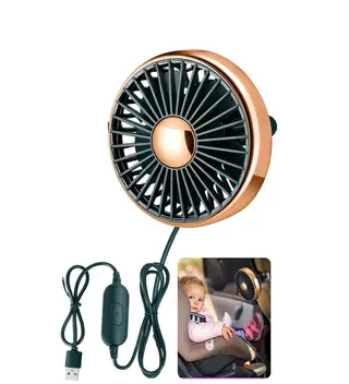 Ventilateur USB vert pour voiture, rotation à 360°