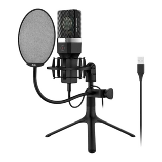 Yanmai Microphone à condensateur USB MicPro X1, trépied en métal, support antichoc, anti-pop pour l'enregistrement streaming, jeux, podcasts, YouTube, voix off