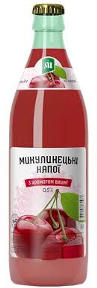 Тонізуючий Напій Вишня Пляшка 0,5л. Тм Микулинецькі Напої