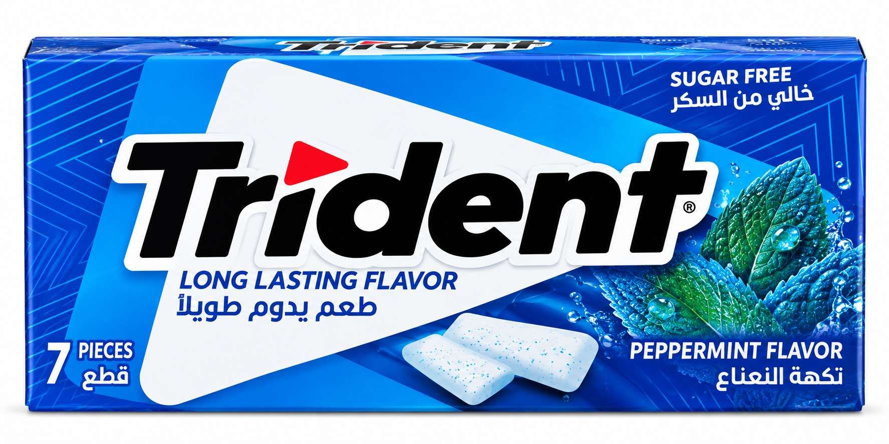 Trident Chewing-Gum Menthe Poivrée Sans Sucre – 7 Pièces