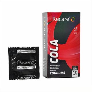 Презервативи Holographic Recare Cola Dotted&Ribbed Condoms 12шт, з пухирцями і ребрами, аромат: Кола 60552