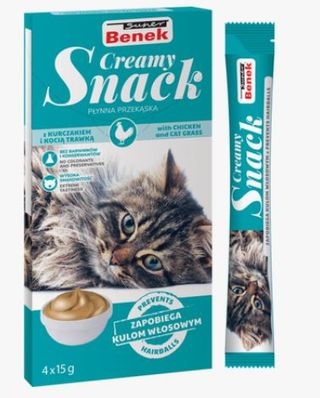 SuperBenek Creamys 4*15g poulet & herbe à chat