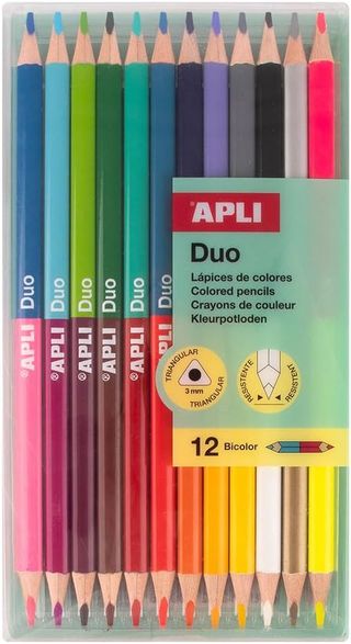 Set de 12 Crayons Bicolores à Double Pointe (24 Couleurs)