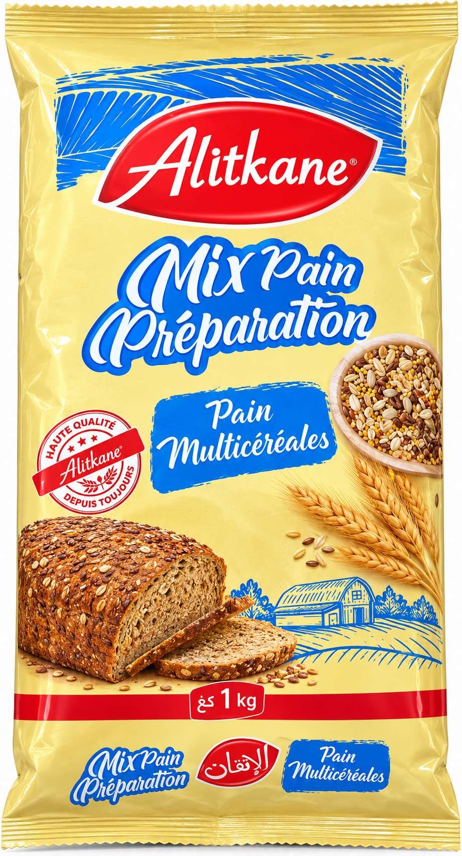 Alitkane Mix Pain Préparation Pain Multicéréales – 1 kg
