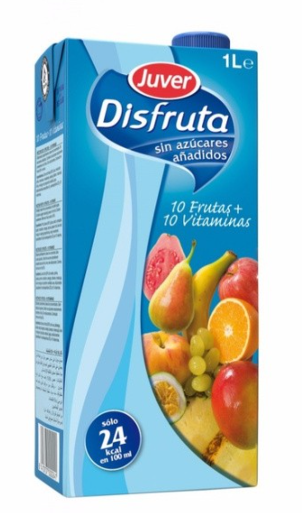 Juver Disfruta Jus 10 Fruits + 10 Vitamines Sans Sucres Ajoutés – 1 L