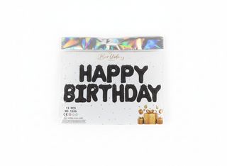 Kit Ballons "Happy Birthday" Noirs (13 Pcs) – Décoration Chic et Élégante pour Anniversaire