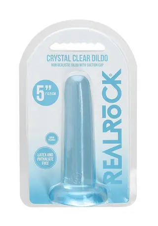 Consolador REALROCK Blue Crystal Clear, 13,5 cm