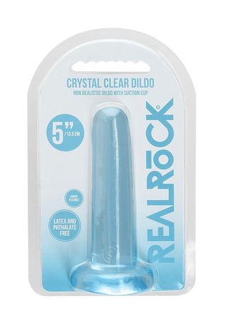 Consolador REALROCK Blue Crystal Clear, 13,5 cm