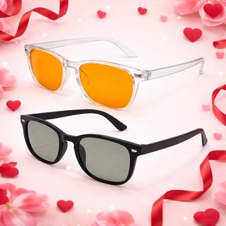 Pack Duo Lunettes Tendance Transparent & Noir pour la Saint-Valentin – Idée Cadeaux Mode