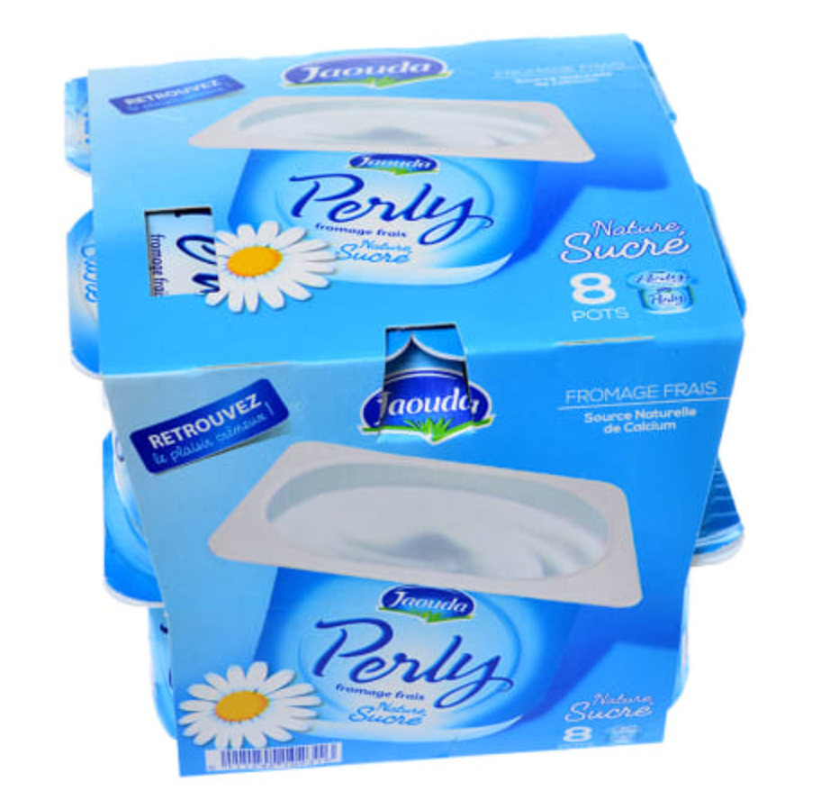 Jaouda Perly Fromage Nature au Sucre, 8 pots