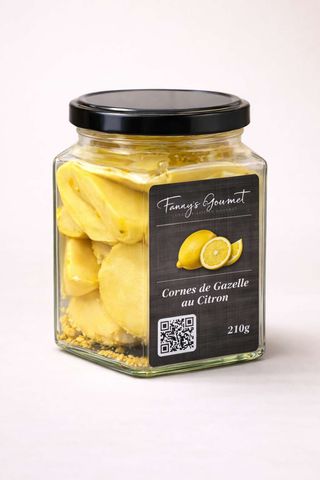 Cornes de gazelle enrobées au citron 210g