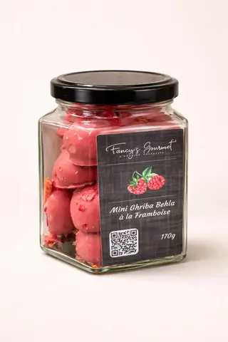 Mini ghriba behla enrobée à la framboise 170g