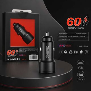 Chargeur Voiture Rapide Tallpro TR-006 - 60W Max Double USB-C & PPS