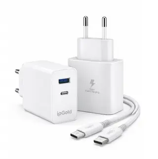 Chargeur Rapide 65W USB-C+USB-A avec Câble Type-C vers Type-C