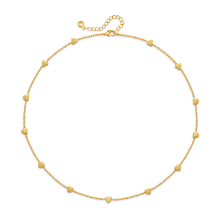 Collier Chaîne Fine aux Cœurs Dorés CGN014