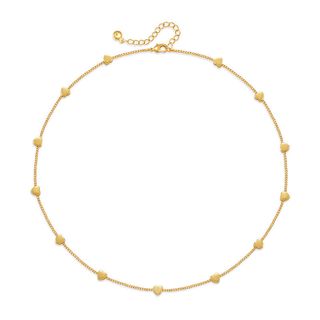 Collier Chaîne Fine aux Cœurs Dorés CGN014