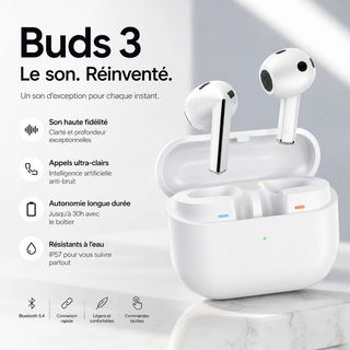 Buds 3 – Écoutez chaque détail avec une qualité exceptionnelle