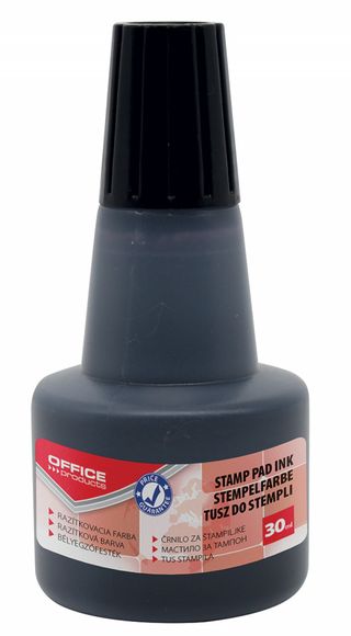 PRODUKTY BIUROWE Czarny tusz do stempli, 30 ml
