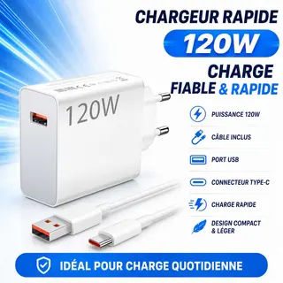 Chargeur rapide 120W avec câble USB-C
