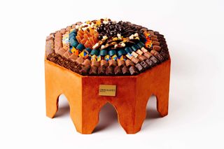 Tbika octogonal en finition terre cuite au design baroque (T10GM)