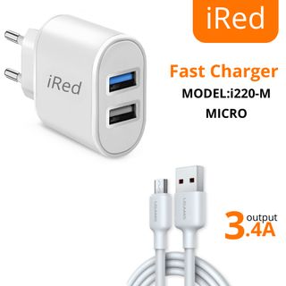chargeur micro 3.4A output 2 port usb to MICRO