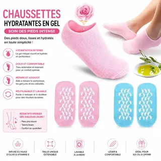 Chaussettes Hydratantes en Gel – Pieds Doux & Réparés