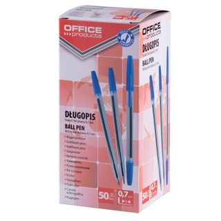PRODUKTY BIUROWE Niebieski długopis, 50 sztuk
