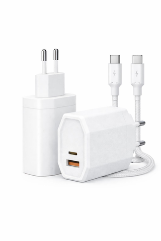 Chargeur Rapide 65W GaN Double Port avec Câble Type-C vers Type-C–PD & QC 4.0