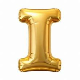 3D Ballon lettre I  GOLD - Décoration Anniversaire