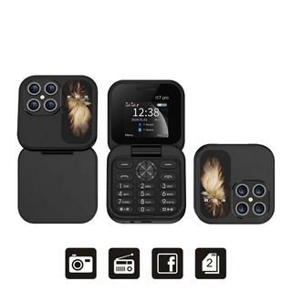 i17 Pro Mini – Téléphone Compact Pliable, Double SIM, Radio FM et Design Ultra Portable