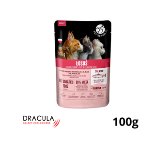 PetRepublic Mokra karma saszetka dla kota Adult z łososiem 100g
