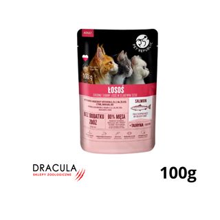 PetRepublic Mokra karma saszetka dla kota Adult z łososiem 100g