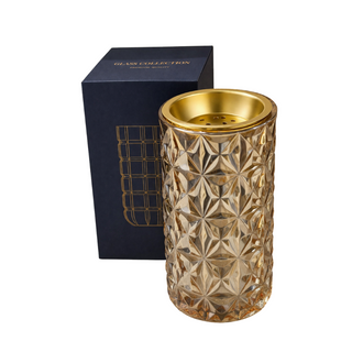 MBIKHRA -VASE 0172009 DOTS EN VERRE LONG AMBER