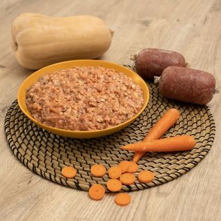 Menú BARF Conejo para perro - salchichas 500g